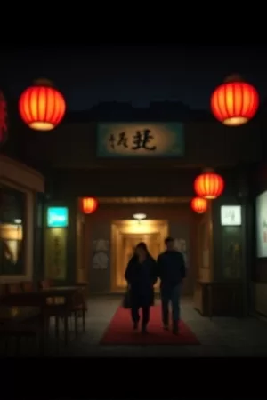 私人影厅竖版海报，紫调灯光下的点播主推画面